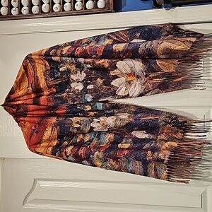 Shawl Vibrant Impressionist Themed NWOT